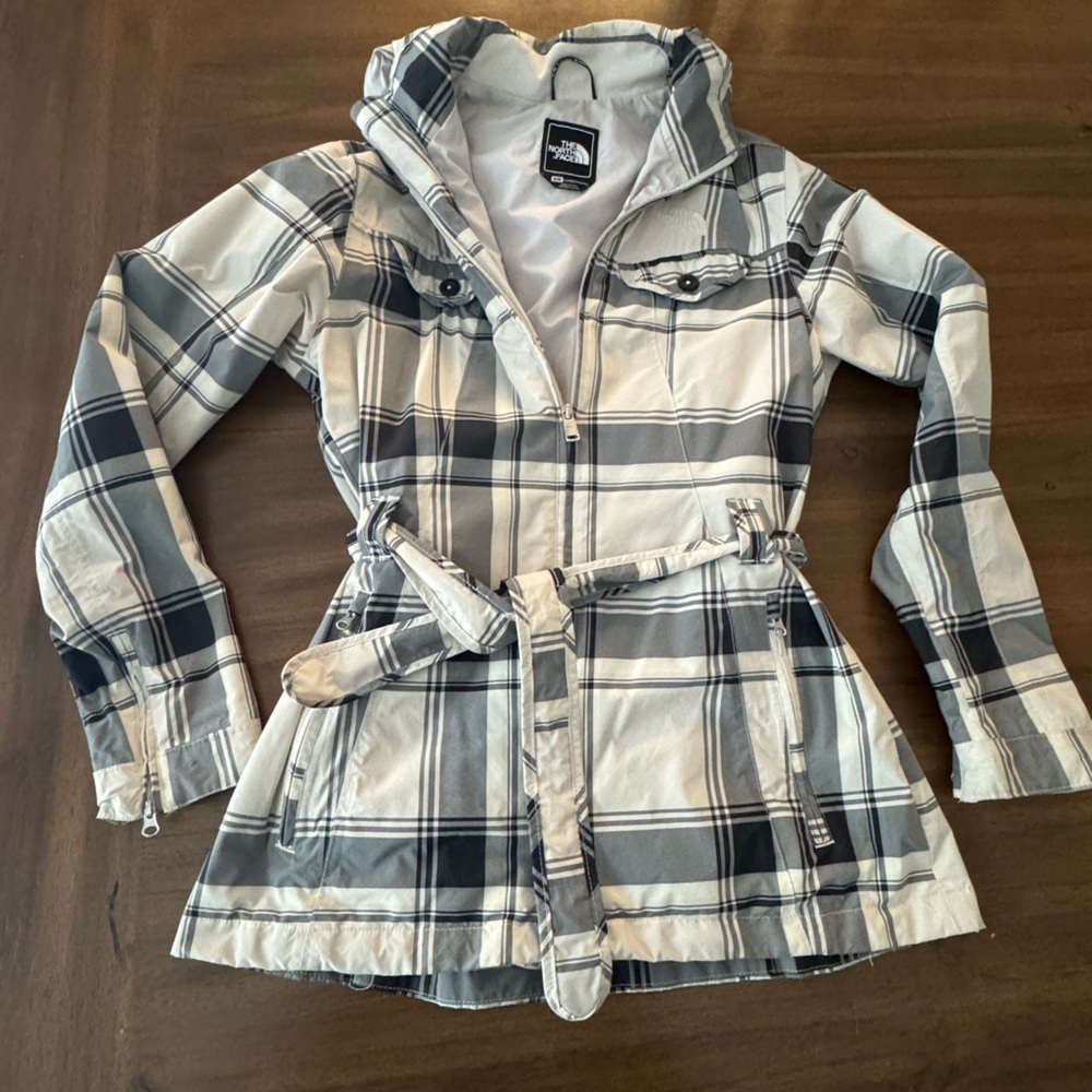 The North Face Checkered Utility Jacket - Gray and White